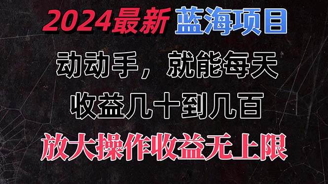 有手就行的2024全新蓝海项目，每天1小时收益几十到几百，可放大操作收…-墨昀爱搬砖
