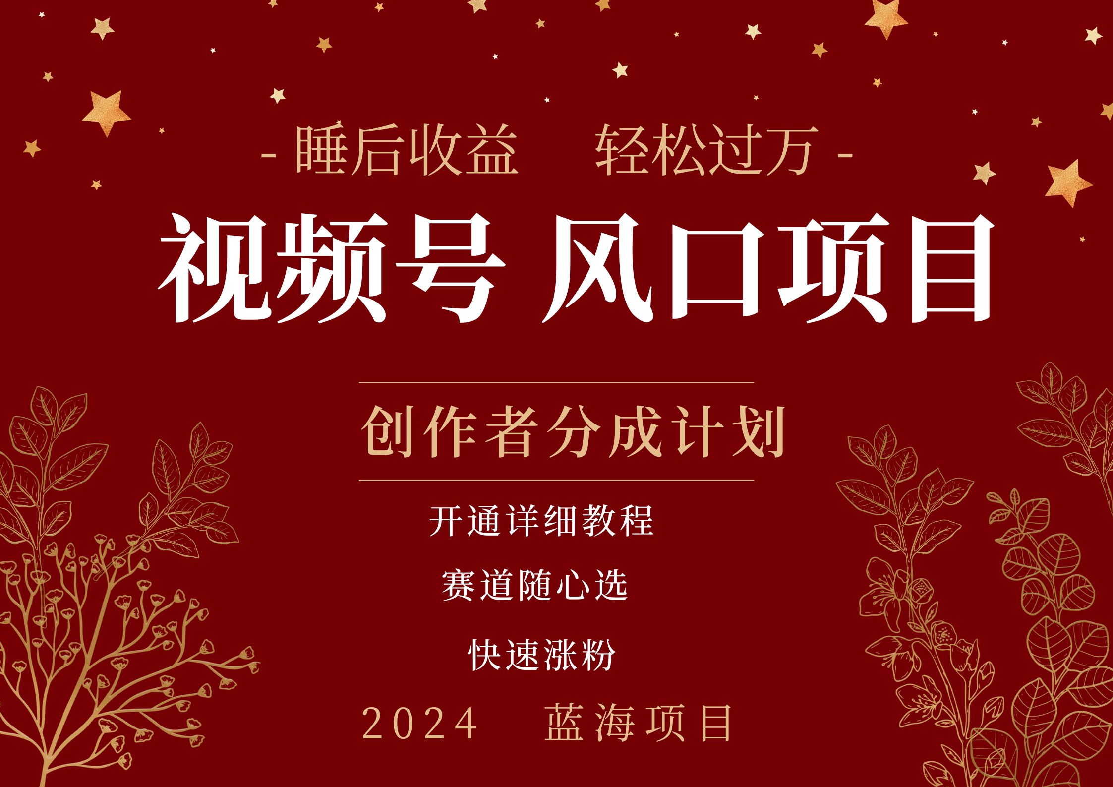 拥有睡眠收益的微信视频号大风口项目，轻松月入过万+，多赛道选择，可矩阵，玩法简单轻松上手-墨昀爱搬砖