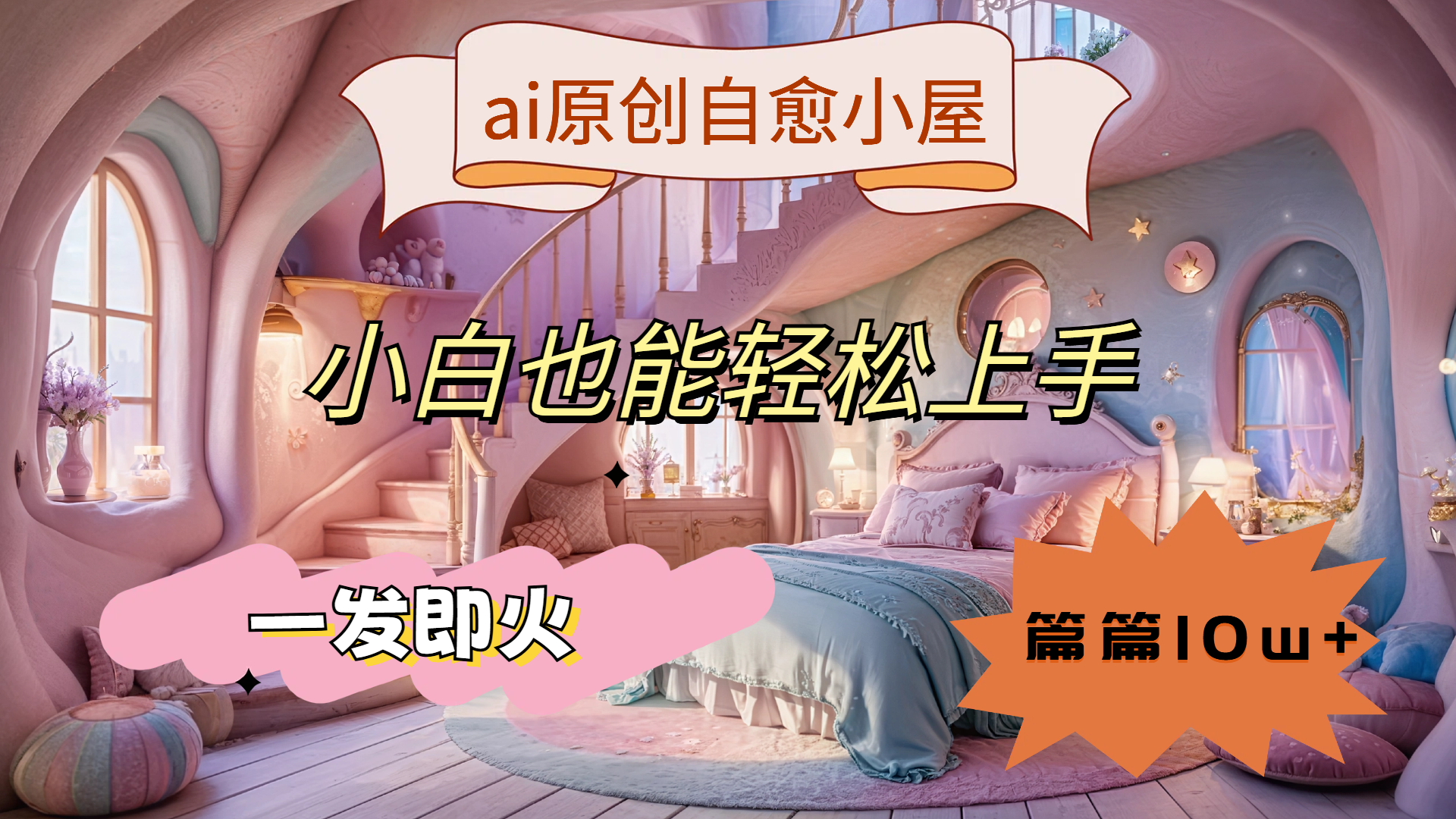 ai原创治愈小屋，小白也能轻松上手，一发即火，篇篇10w+-墨昀爱搬砖