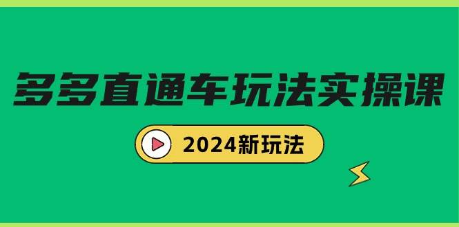 多多直通车玩法实战课，2024新玩法（7节课）-墨昀爱搬砖