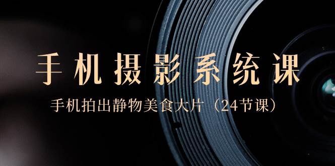 0基础-手机摄影系统课，手机拍出静物美食大片（24节课）-墨昀爱搬砖