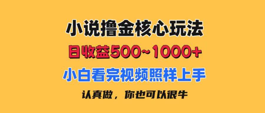 小说撸金核心玩法，日收益500-1000+，小白看完照样上手，0成本有手就行-墨昀爱搬砖