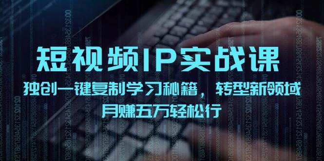 短视频 IP实战课，独创一键复制学习秘籍，转战新领域，月赚五万轻松行-墨昀爱搬砖
