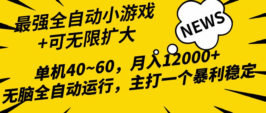 2024最新全网独家小游戏全自动，单机40~60,稳定躺赚，小白都能月入过万-墨昀爱搬砖