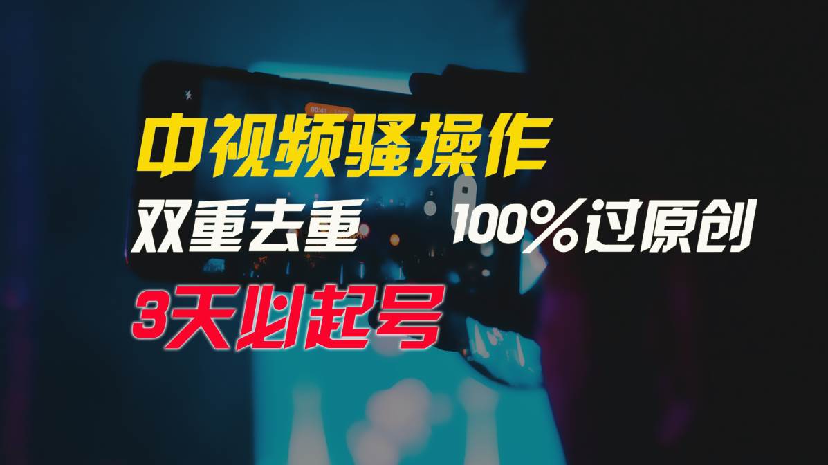 中视频骚操作，双重去重100%过原创，3天比必起号，简单无脑，月入3W+-墨昀爱搬砖