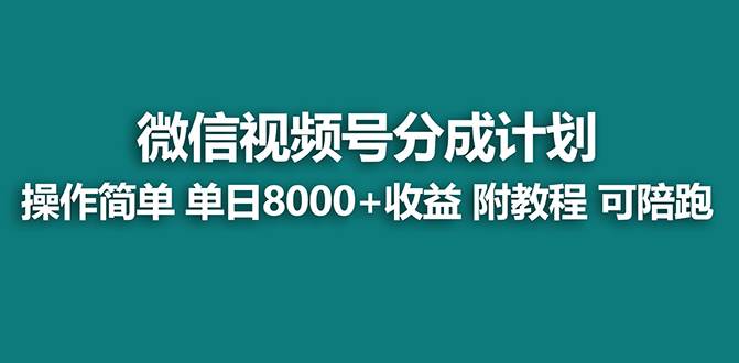 【蓝海项目】视频号分成计划最新玩法，单天收益8000+，附玩法教程-墨昀爱搬砖