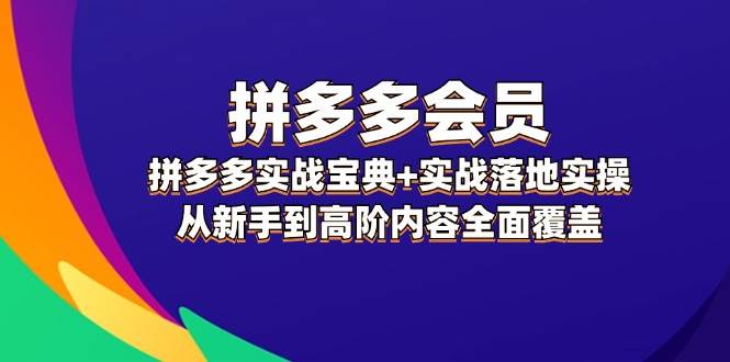 拼多多 会员，拼多多实战宝典+实战落地实操，从新手到高阶内容全面覆盖-墨昀爱搬砖