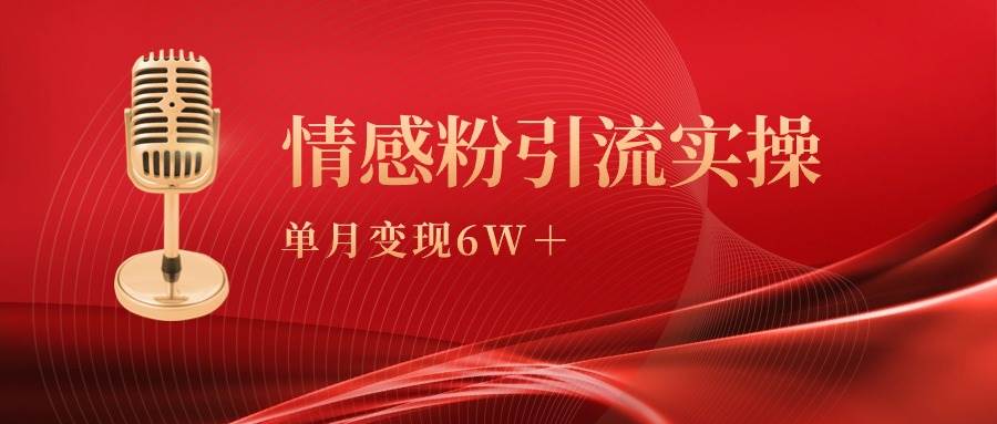 单月变现6w+，情感粉引流变现实操课-墨昀爱搬砖