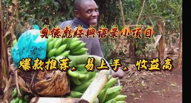 奥德彪经典语录小项目，爆款推荐，易上手，收益高-墨昀爱搬砖