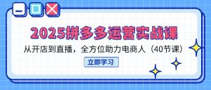 2025拼多多运营实战课，从开店到直播，全方位助力电商人(40节课-墨昀爱搬砖