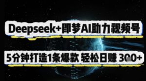 Deepseek+即梦AI助力视频号，5 分钟打造 1 条爆款，轻松日入3张+-墨昀爱搬砖