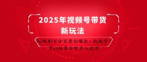 2025年视频号带货新玩法:AI炮制百分百原创爆款,稳起号,T+1结算实现月入过万-墨昀爱搬砖