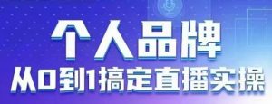 个人品牌：从0到1搞定直播实操，用直播为你的个人品牌赋能，六大实操板块，放大个人影响力-墨昀爱搬砖