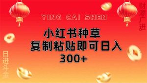 小红书种草无脑操作复制粘贴即可日入300+-墨昀爱搬砖