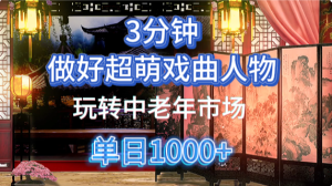 用Ai制作Q版戏剧人物手把手教你吃透中老年经济，5分钟一个成品，多渠道变现-墨昀爱搬砖