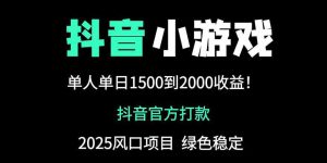 抖音官方小游戏2025全网最新玩法，暴利赚钱项目，单机日入2000+-墨昀爱搬砖