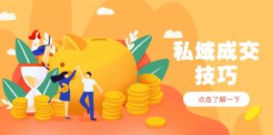 私域成交技巧，帮你从入门到精通，破解四大痛点，快速变现，轻松收钱-墨昀爱搬砖