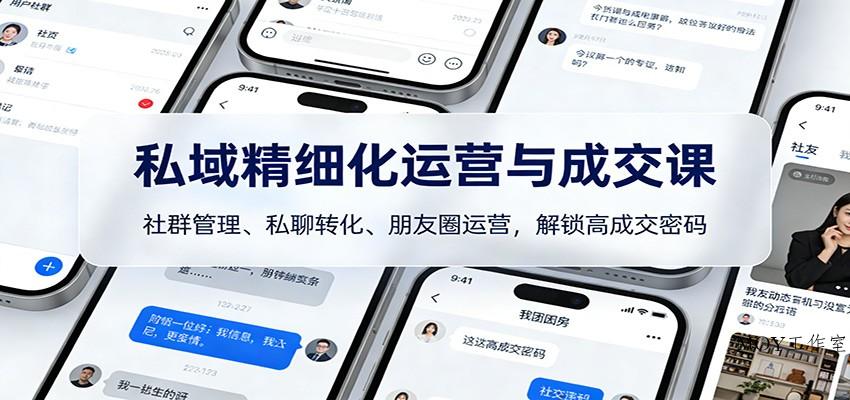 私域精细化运营与成交课：社群管理、私聊转化、朋友圈运营，解锁高成交密码-墨昀爱搬砖