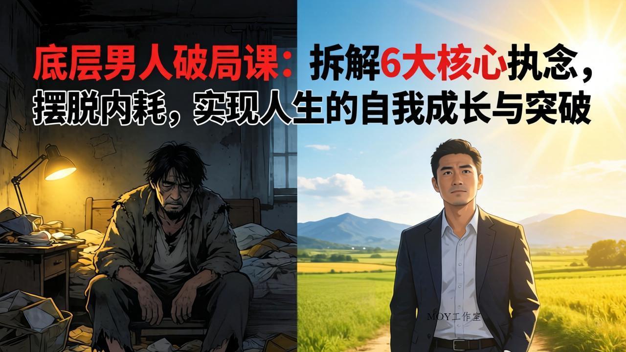 付费文章：底层男人破局课：拆解 6 大核心执念，摆脱内耗，实现人生的自我成长与突破-墨昀爱搬砖