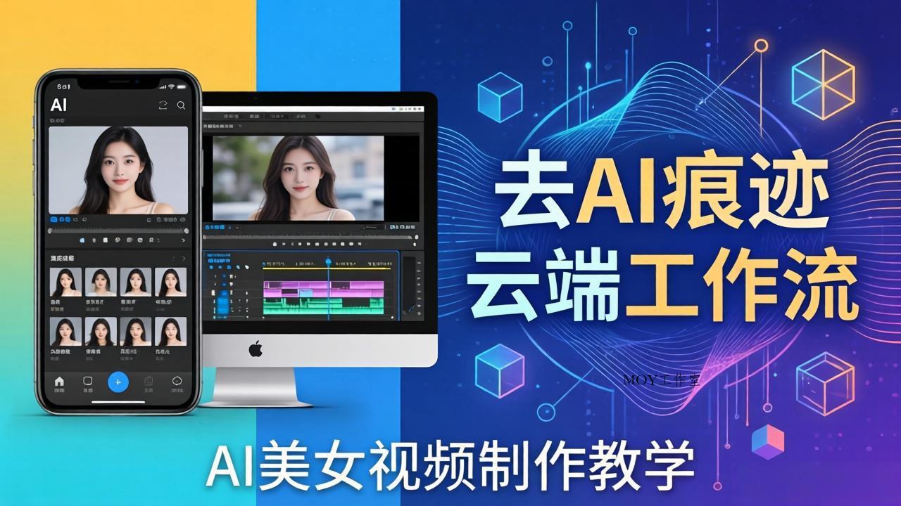 AI美女视频制作教学：去AI痕迹，云端工作流出图，手机电脑均可，不需要配置-墨昀爱搬砖