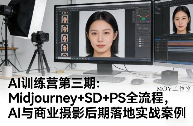 AI训练营第三期：Midjourney+SD+PS全流程，AI与商业摄影后期落地实战案例-墨昀爱搬砖
