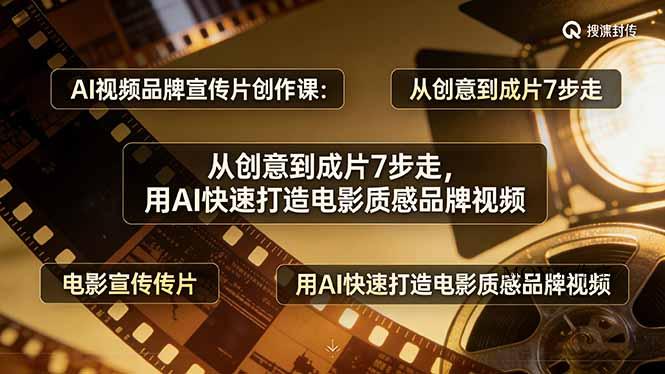 AI视频品牌宣传片创作课：从创意到成片7步走，用AI快速打造电影质感品牌视频-墨昀爱搬砖