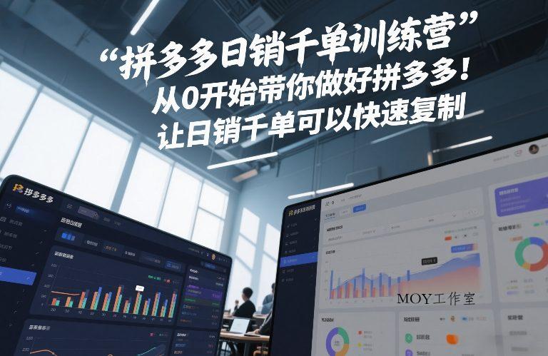 拼多多日销千单训练营，从0开始带你做好拼多多，让日销千单可以快速复制(更新26年3月)-墨昀爱搬砖