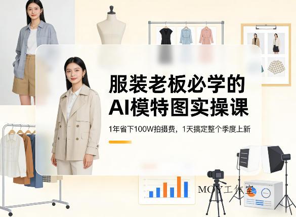 服装老板必学的AI模特图实操课，1年省下100W拍摄费，1天搞定整个季度上新-墨昀爱搬砖
