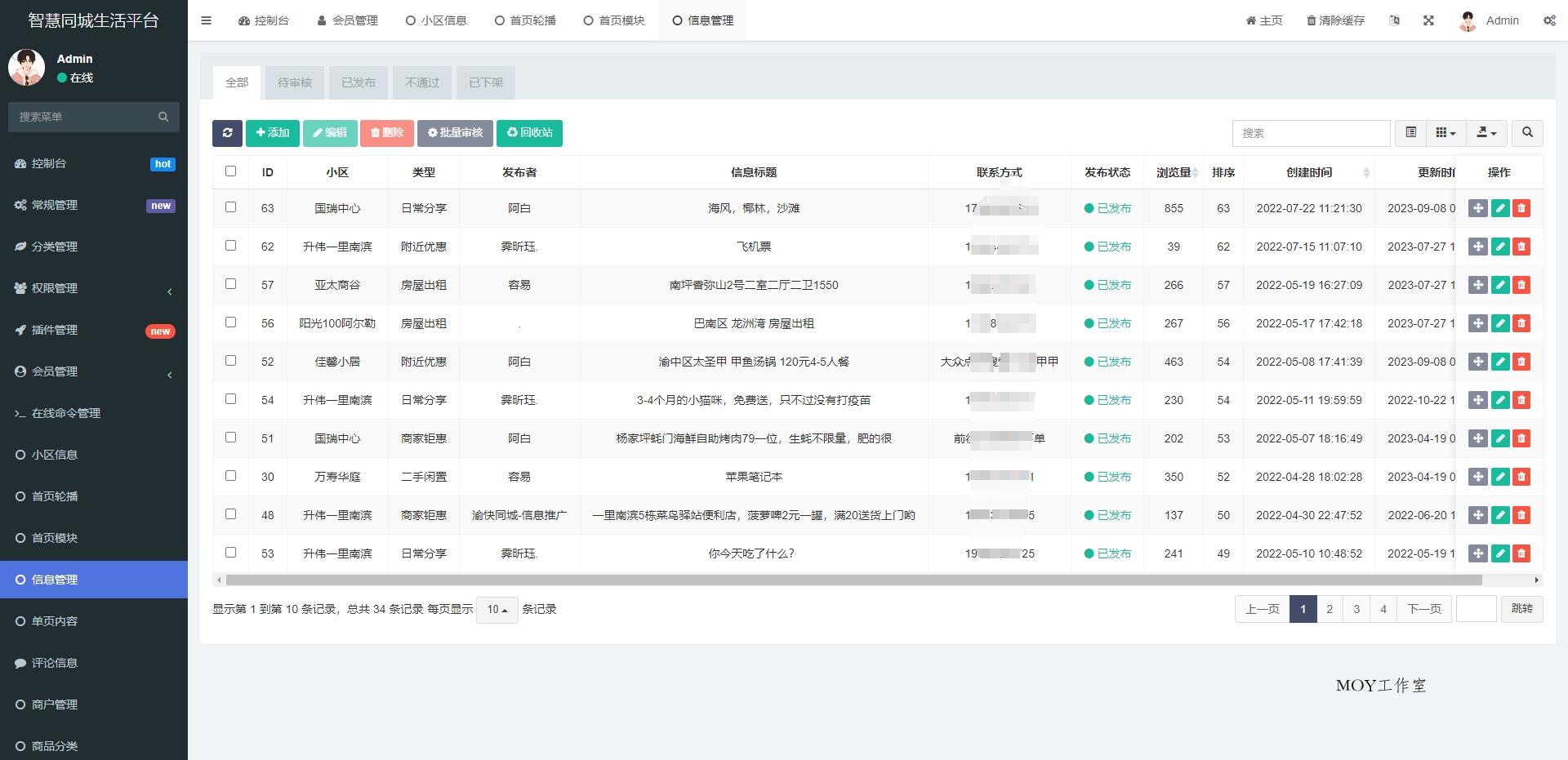 同城论坛发布社区系统源码 二手闲置 房屋出租 全开源-墨昀爱搬砖