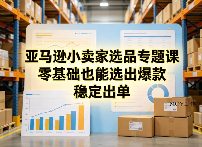 亚马逊小卖家选品专题课，零基础也能选出爆款，稳定出单-墨昀爱搬砖