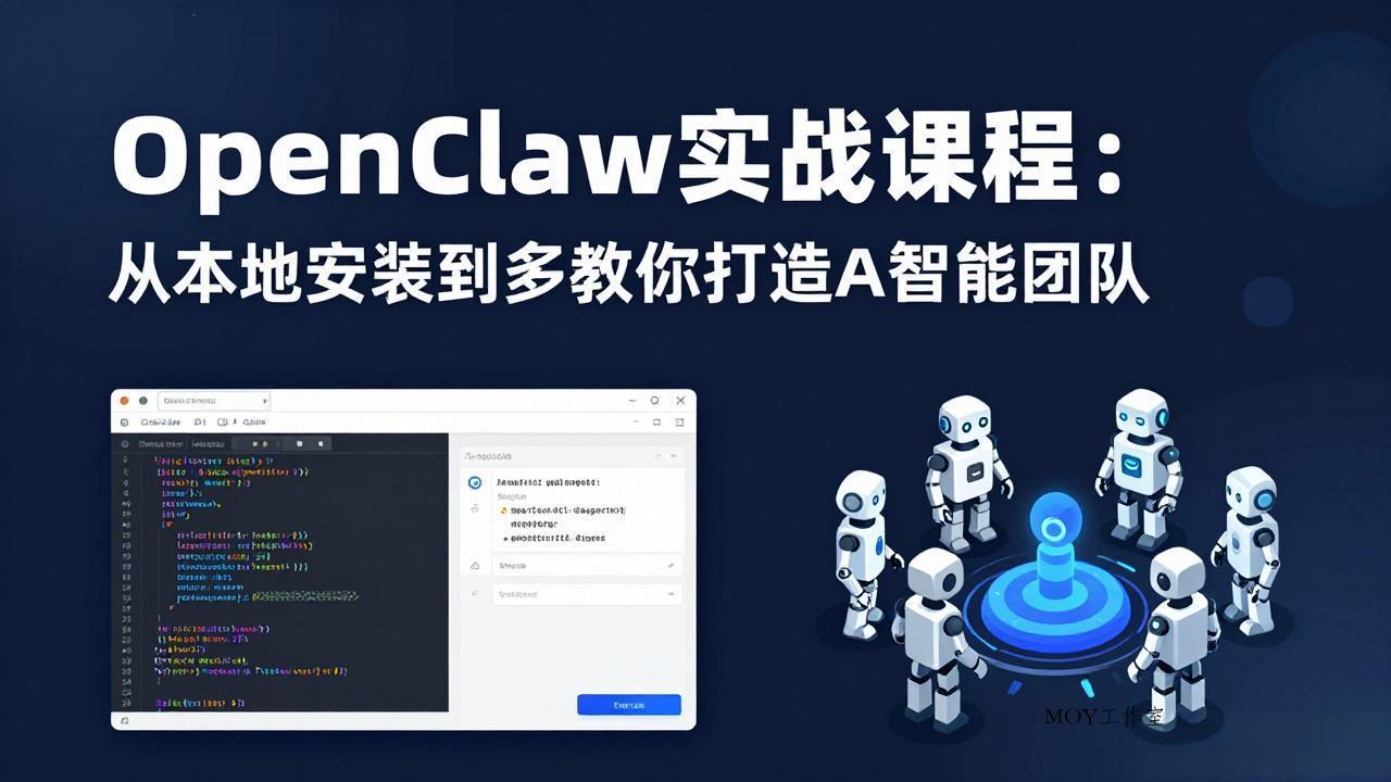 OpenClaw实战课程：从本地安装到多Agent协同，手把手教你打造AI智能团队-墨昀爱搬砖