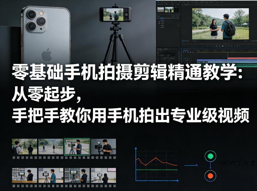 零基础手机拍摄剪辑精通教学：从零起步，手把手教你用手机拍出专业级视频-墨昀爱搬砖