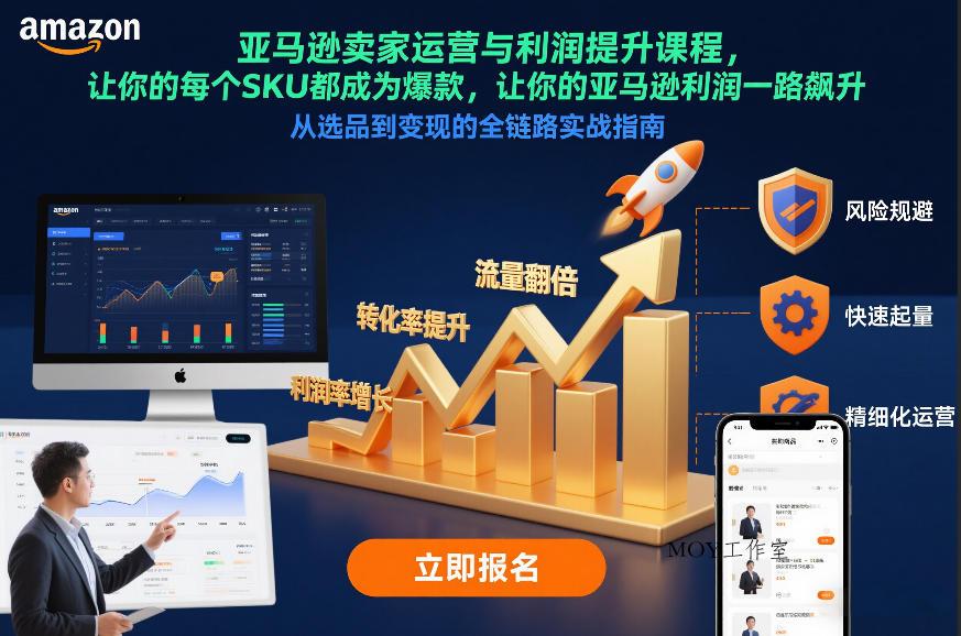 亚马逊卖家运营与利润提升课程，让你的每个SKU都成为爆款，让你的亚马逊利润一路飙升(更新26年3月)-墨昀爱搬砖