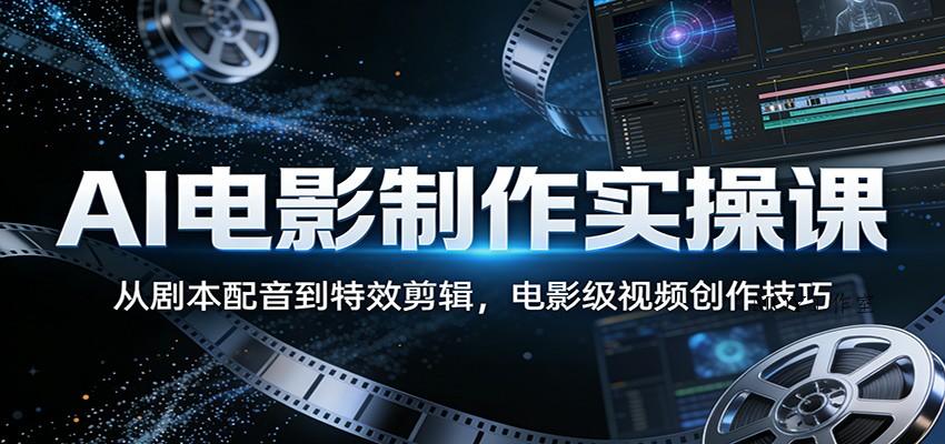 AI电影制作实操课：从剧本配音到特效剪辑，电影级视频创作技巧-墨昀爱搬砖