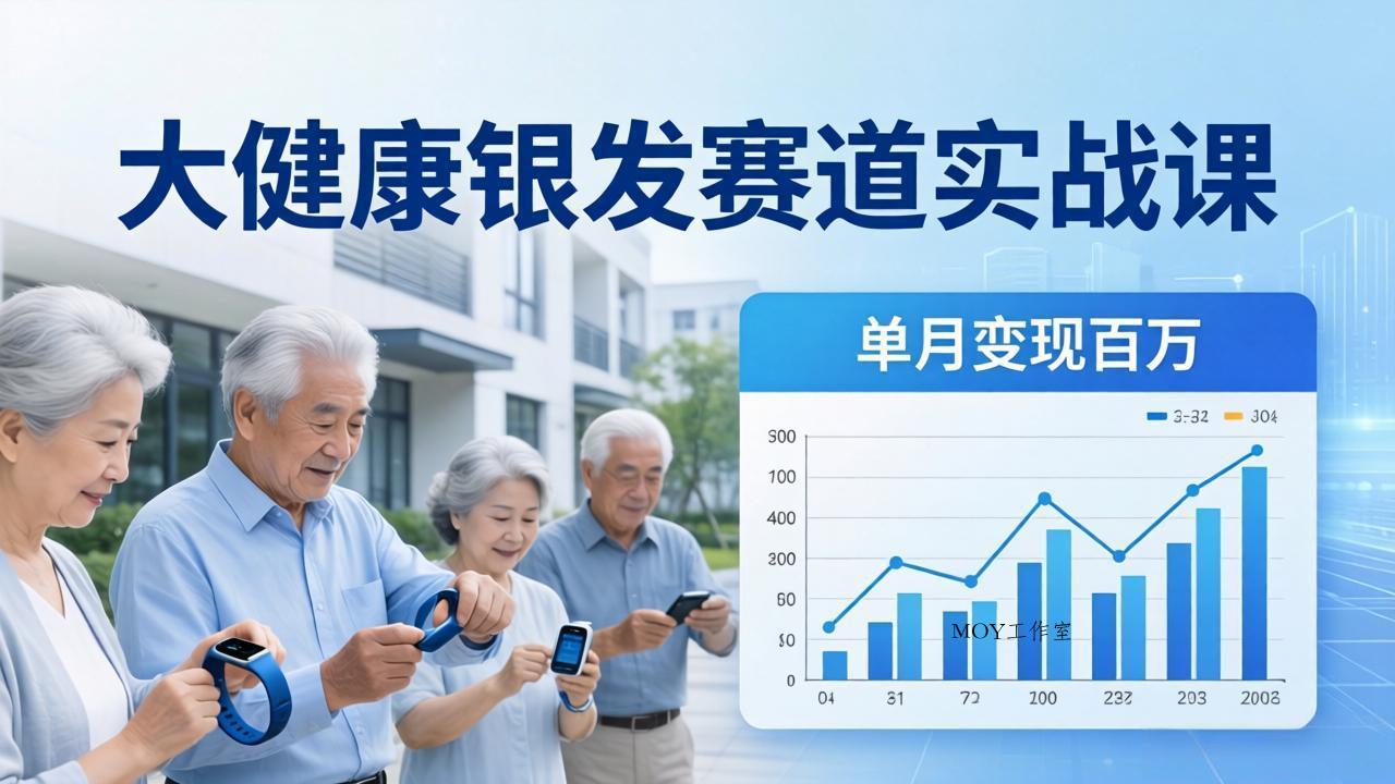 大健康银发赛道实战课：拆解视频号线索型 IP 单月变现百万逻辑，教你精准获客高效变现-墨昀爱搬砖