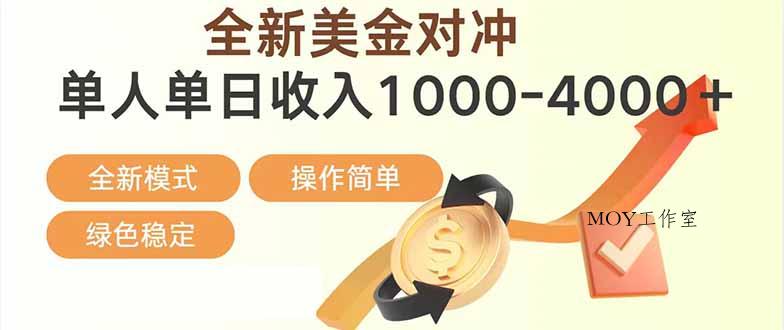 日赚1700—4000+，全新美金对冲项目，合规稳定，创业优选，可放大。-墨昀爱搬砖