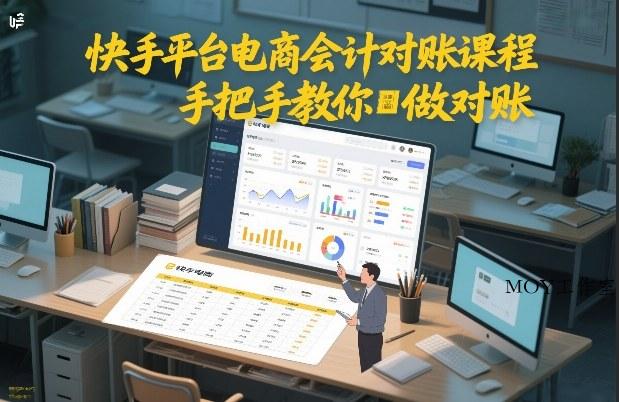 快手平台电商会计对账课程，手把手教你做对账-墨昀爱搬砖