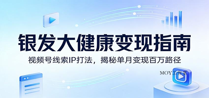 银发大健康变现指南：视频号线索IP打法，揭秘单月变现百万路径-墨昀爱搬砖