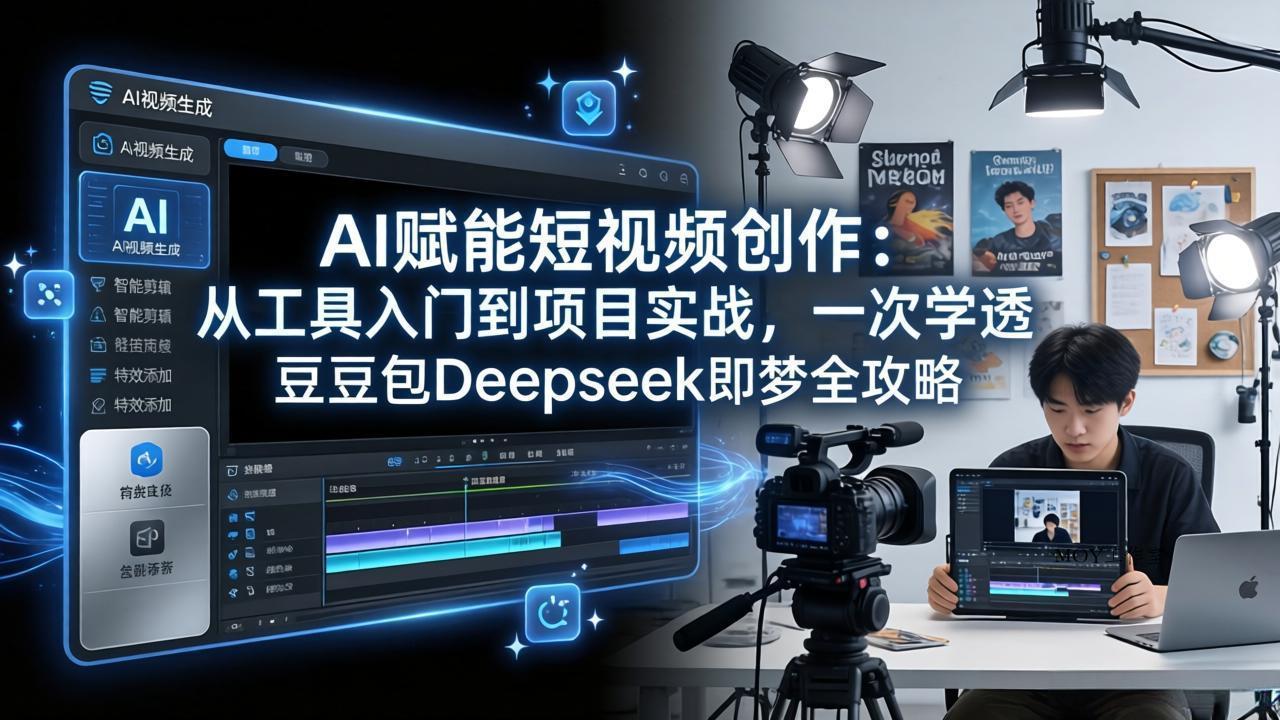 AI赋能短视频创作：从工具入门到项目实战，一次学透豆包Deepseek即梦全攻略-墨昀爱搬砖