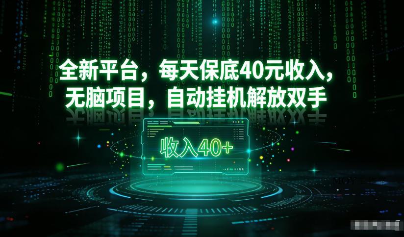 最新看广平台，每天保底30-4米，无脑项目，自动挂G解放双手【揭秘】-墨昀爱搬砖