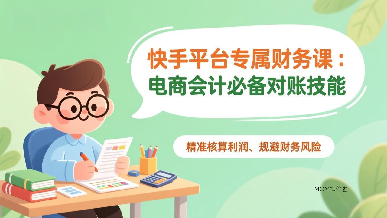 快手平台专属财务课：电商会计必备对账技能，精准核算利润、规避财务风险-墨昀爱搬砖