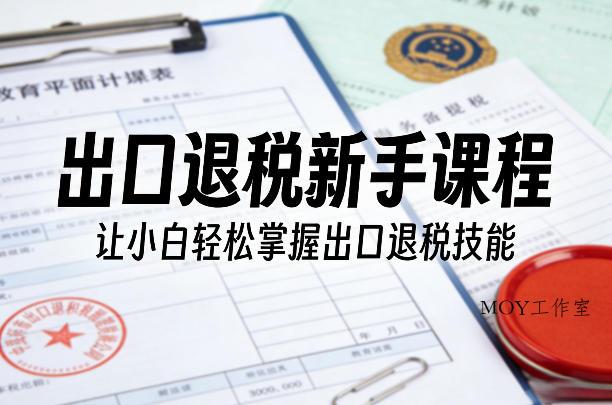 出口退税新手课程，让小白轻松掌握出口退税技能-墨昀爱搬砖