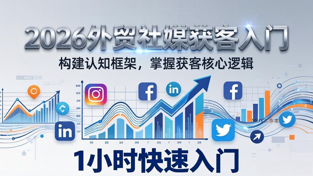 2026 外贸社媒获客入门：1小时搭建认知框架，新手快速开启社媒获客之路-墨昀爱搬砖