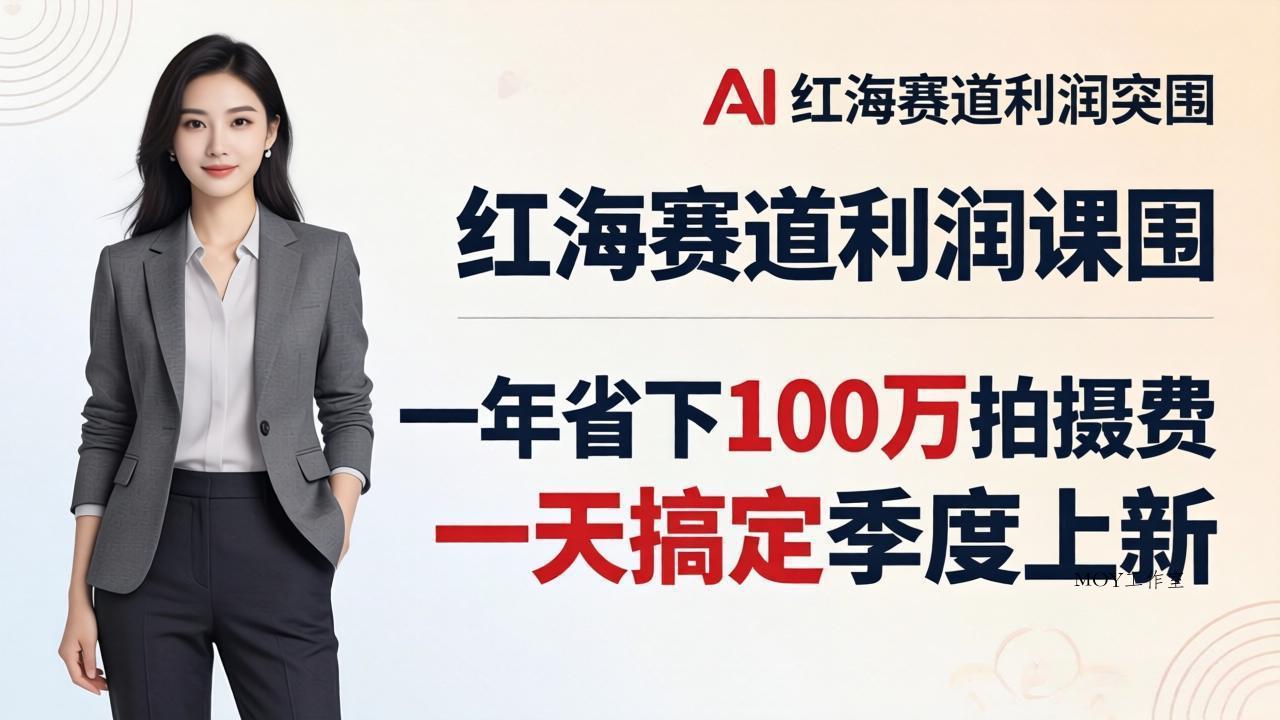 服装老板AI模特图课：一年省下100万拍摄费，一天搞定季度上新，红海赛道利润突围-墨昀爱搬砖