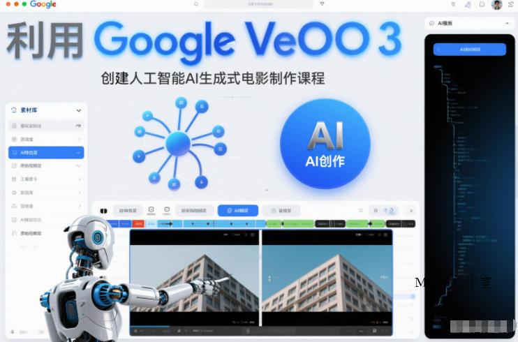 利l用Google Veo 3创建人工智能AI生成式电影制作课程，使用人工智能的力量创建令人惊叹的视频