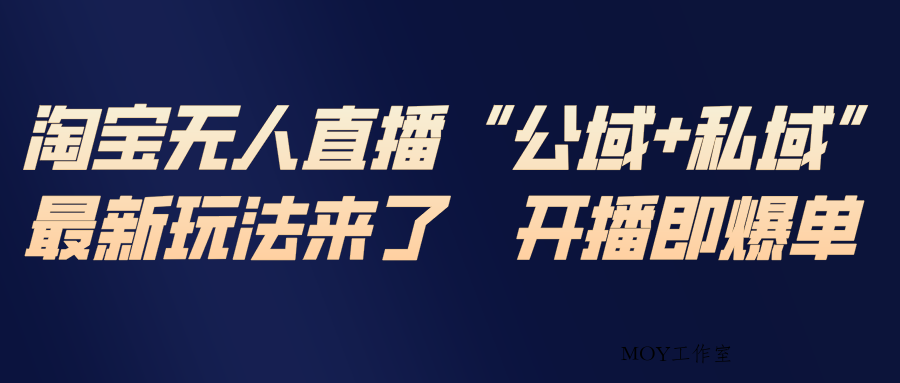 淘宝无人直播最新玩法，包含私域和公域两种玩法-墨昀爱搬砖