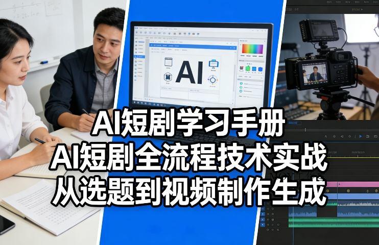 AI短剧学习手册，AI短剧全流程技术实战，从选题到视频制作生成-墨昀爱搬砖