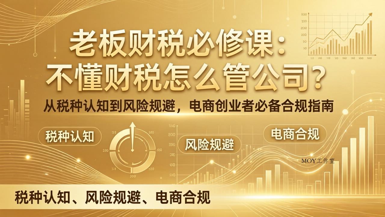 老板财税必修课：不懂财税怎么管公司？从税种认知到风险规避，电商创业者必备合规指南-墨昀爱搬砖
