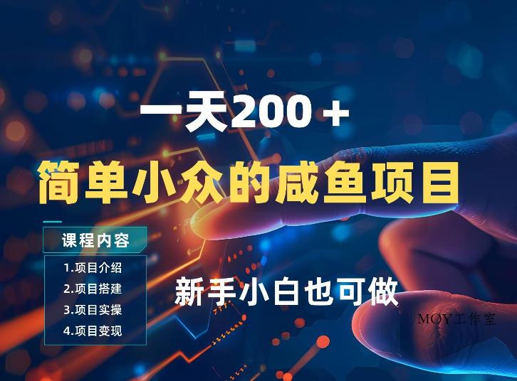 一天收入2张，一个简单小众的咸鱼项目，0门槛小白也能做-墨昀爱搬砖