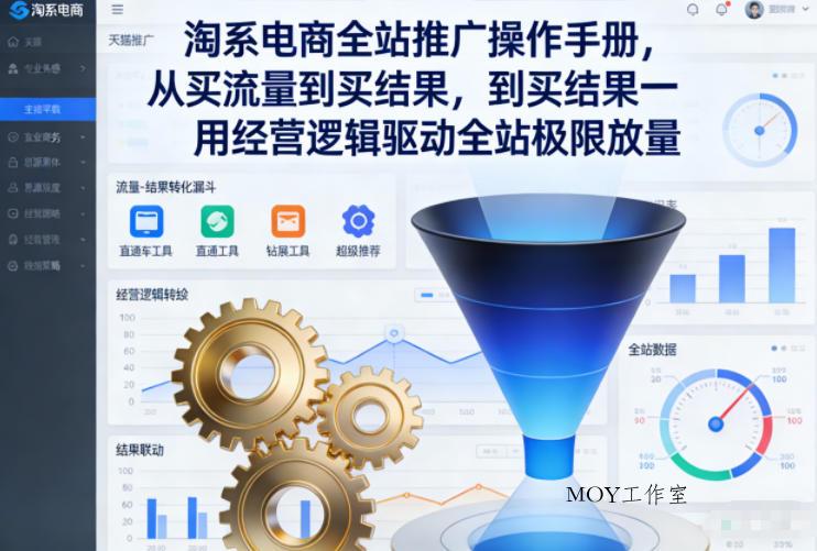 淘系电商全站推广操作手册，从买流量到买结果一用经营逻辑驱动全站极限放量-墨昀爱搬砖